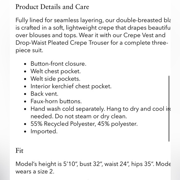 Vince Black Crepe Double Breasted Blazer Size 8 - Picture 16 of 16